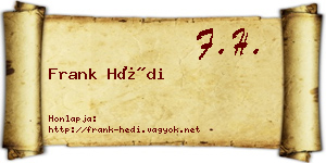 Frank Hédi névjegykártya